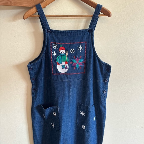 Snowman denim overall dress - Picture 2 of 8